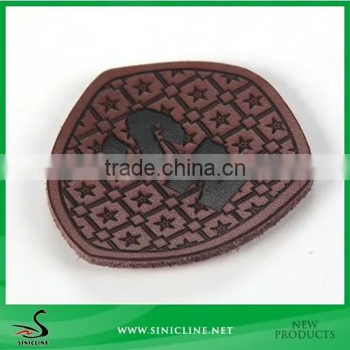Sinicline Custom made debossed leather label with great layout in different color