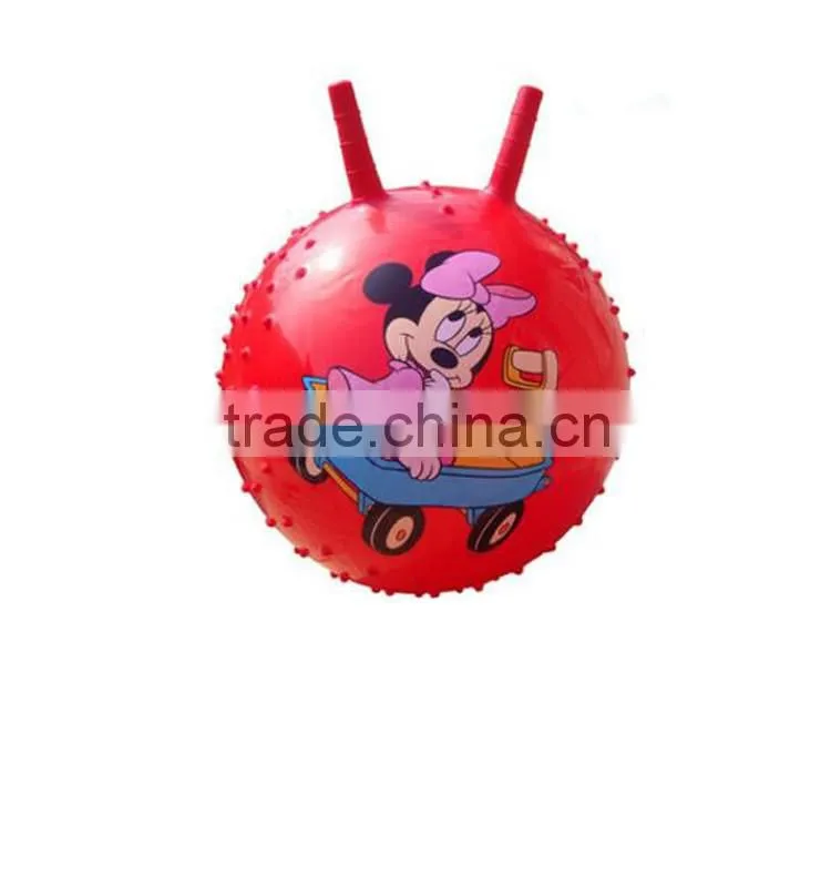Inflatable toy bouncing ball pvc hopper ball with handle for kids