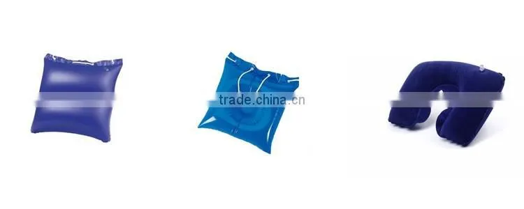 Wholesale promotion camping pvc travel flocked inflatable pillow