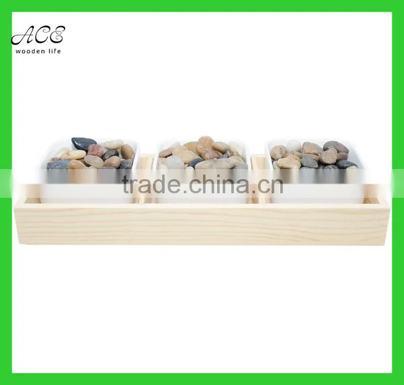Wooden flower pot trays