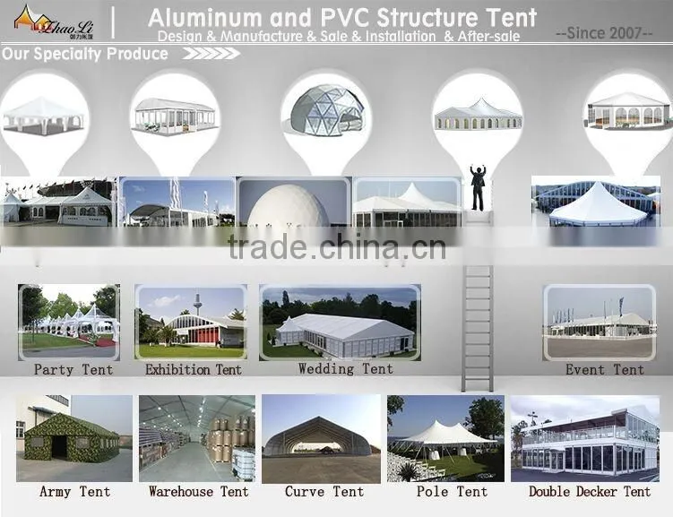 Aluminium frame high peak frame tent with accessories