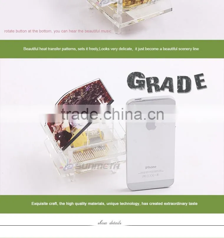 Sunmeta fashionable blank piano shape sublimation crystal photo frame