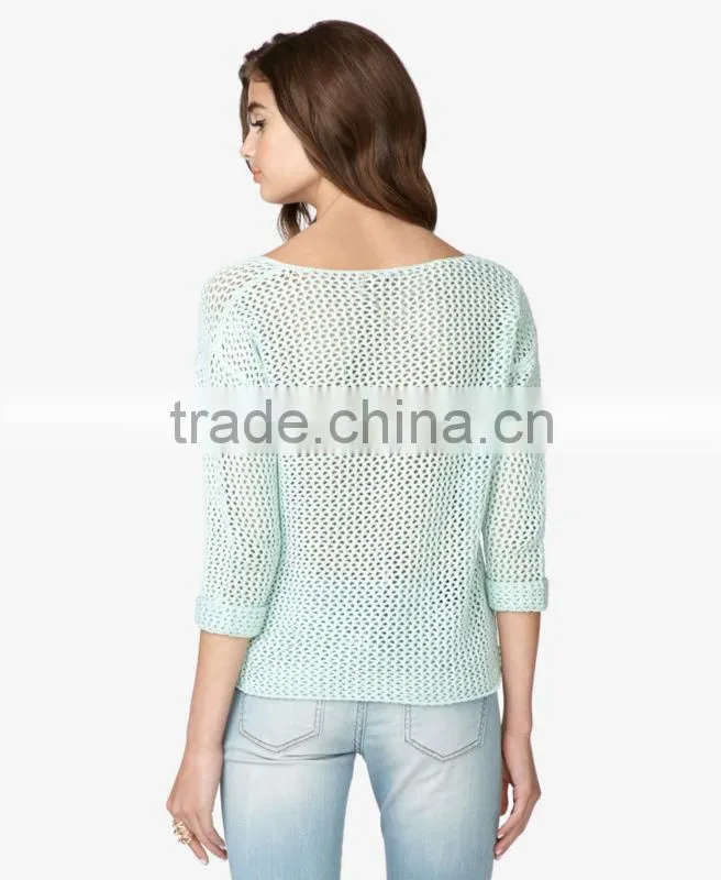 Factory Price Fashionable Open Knit Sweaters For Women