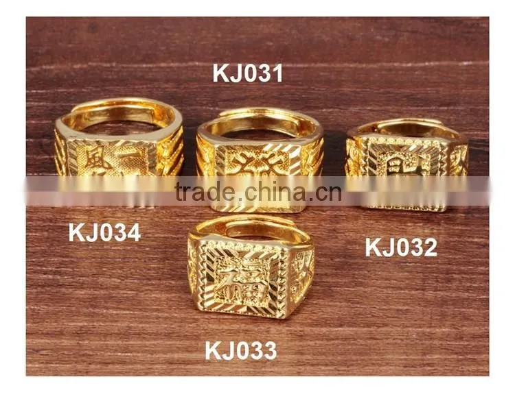 copper men style plated jewellery fake gold ring 18k