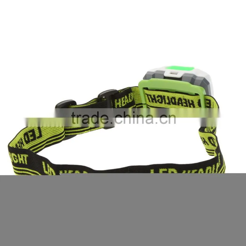 3W Ultra Bright Mini White LED Headlight Headlamp 3 Modes 2LED Red Flashlight for Outdoor