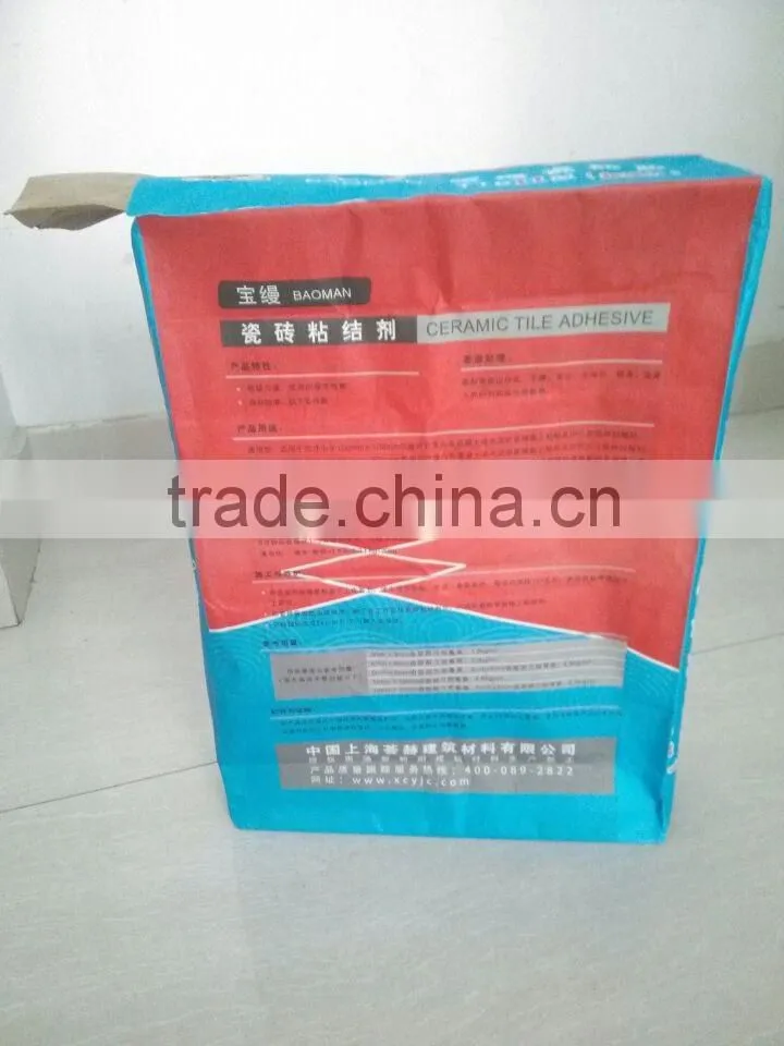 kraft paper bag with valve for tile glue packing 20kg