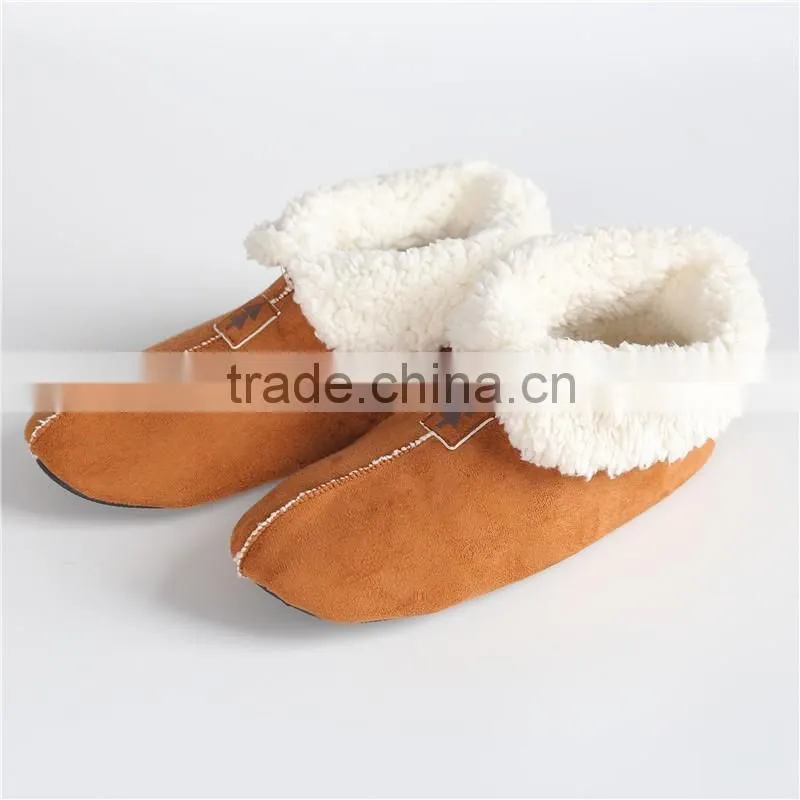 Women ankle slipper boots with shoe lace