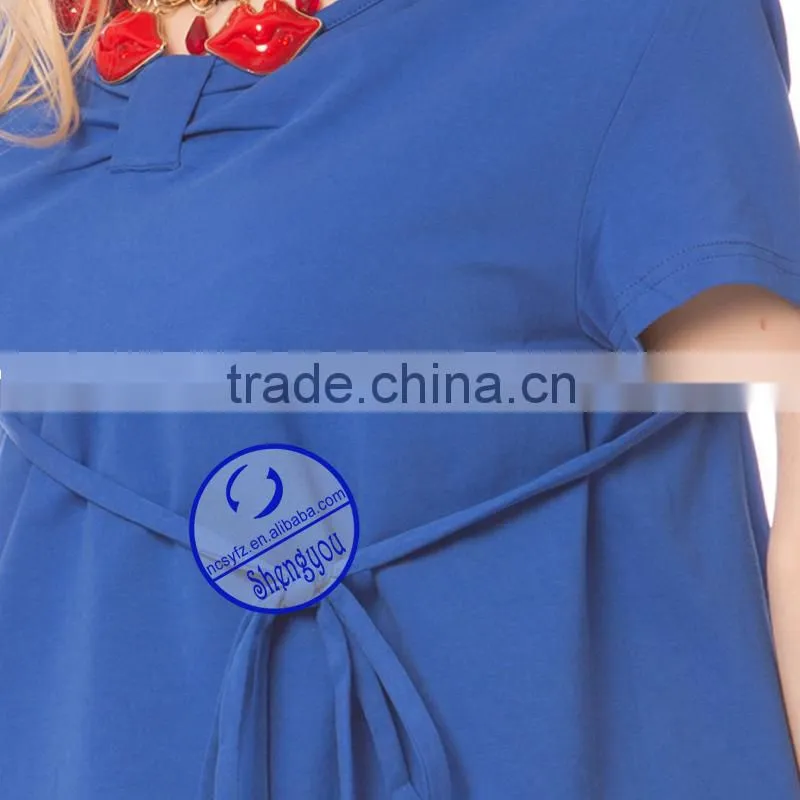 Custom spandex cotton plain short sleeve maternity t shirt