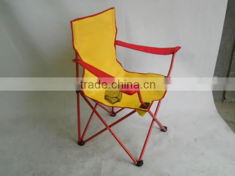 Folding Cheap Yellow Camping Chair With Cup Holder -- Hot Promotion Item