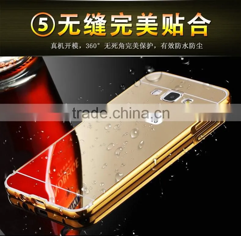 Mobile Phone Aluminum Bumper Mirror Back Cover Case For Samsung Galaxy A3