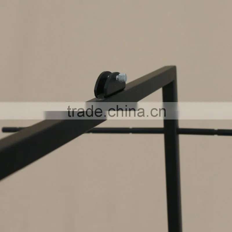 Adjustable black metal lingerie display hanging rack