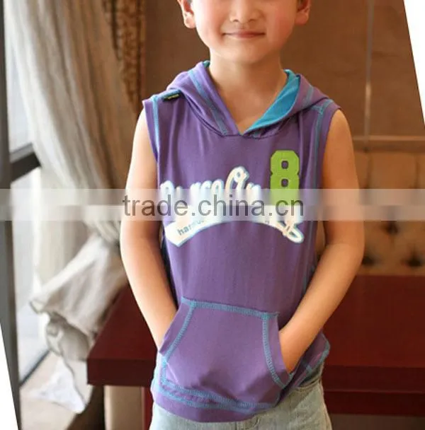 Cotton pullover kids hooded top(YCT-B0653)