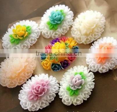 bulk resin flower cabochon, fashion flower resin cameos!
