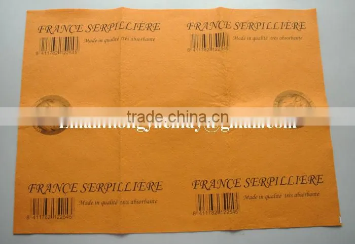 Logo printed needle punched nonwoven fabric orange super absorbent floor cleaning cloth