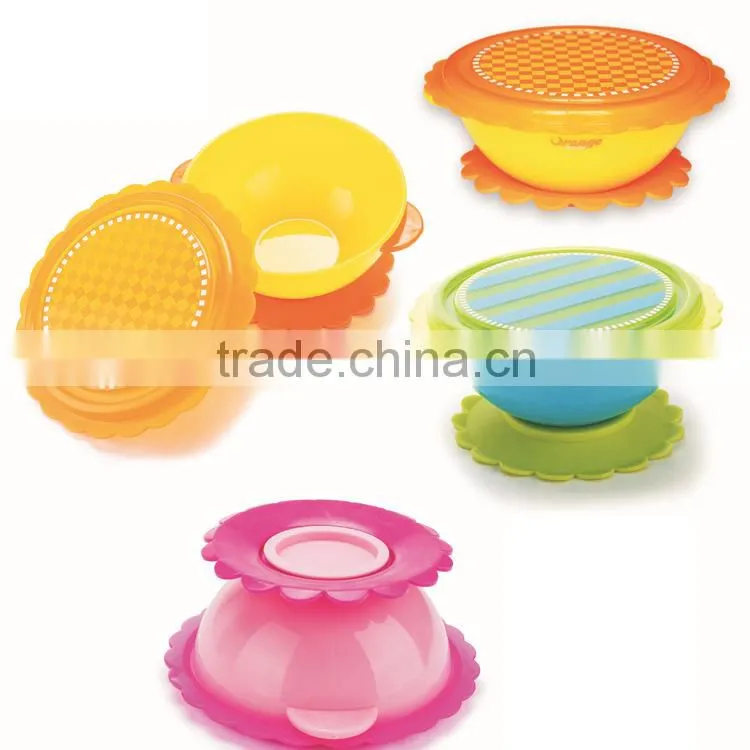 Baby Sucker Bowl Interaural Feeding Baby Bowl with Lid Set for Babies & Toddlers