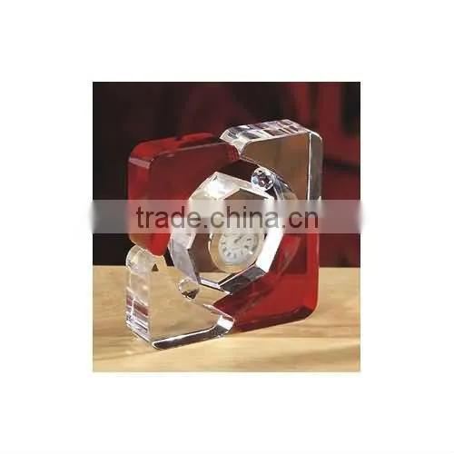wedding crystal clock , laser crystal gift