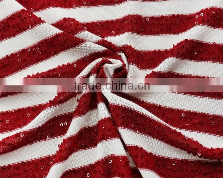 yarns stock rayon polyester stripe fabric wholesale sequin fabric