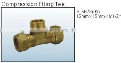 hot sale compression fitting tee with uk style