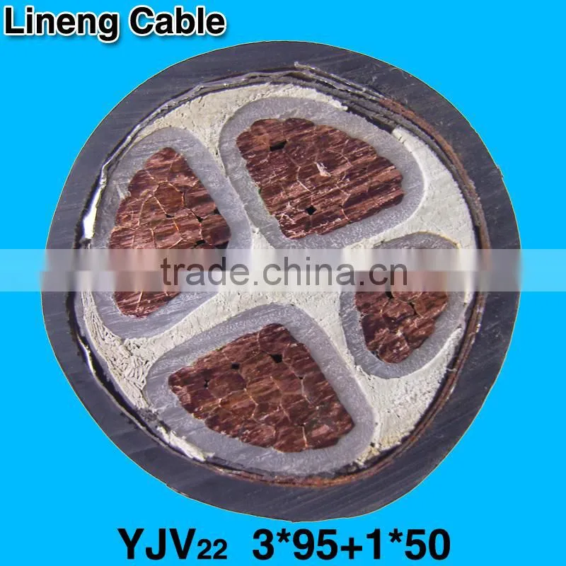 Lineng YJV22 3*95+1*50 Low Voltage 3+1 Core Armoured Copper Electrical Power Cable