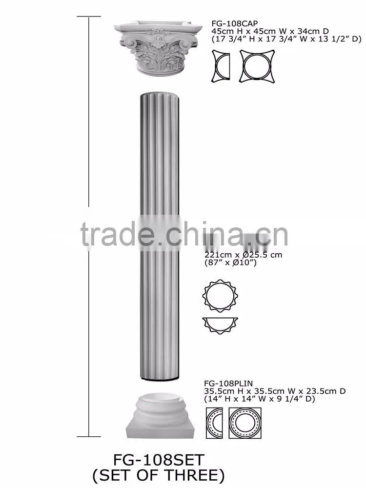 Good price high quality pu beautiful luxury sale polyurethane decorative roman columns