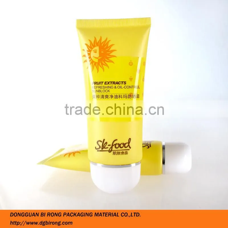 50g Oval Plasic Sunblock Tube Packaging