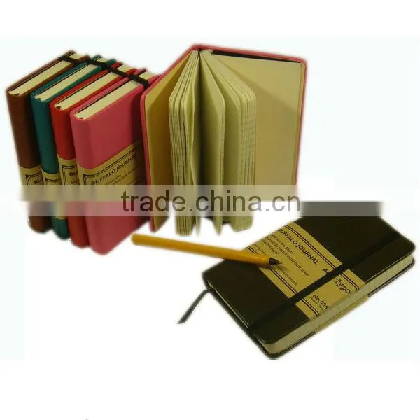 customize A4 / B5 / A5 / A6 Pu leather Notebook with elastic band / ribbon / PU Pocket