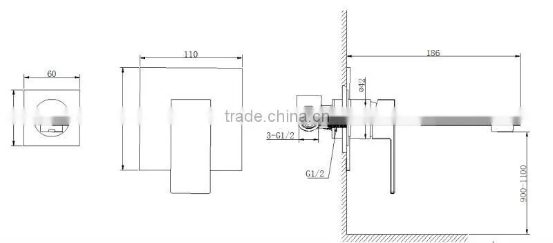 Hot Sale Wall Mounted Hot and Cold Basin Faucet 21 1701