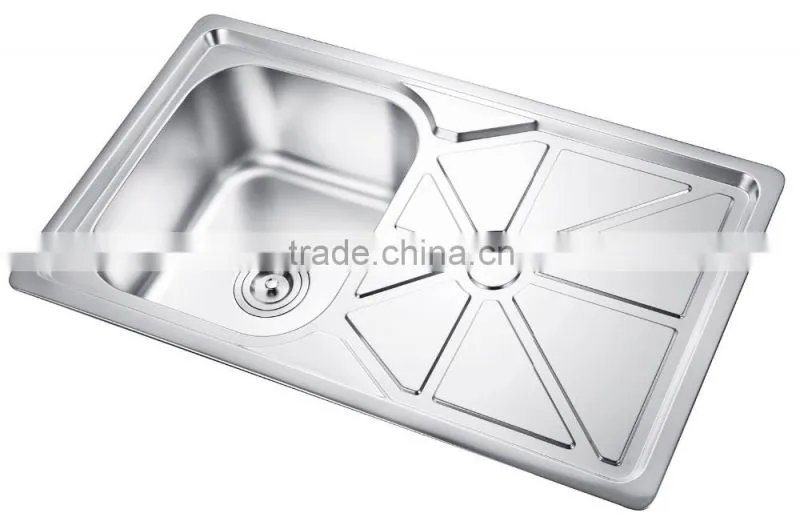 SC-129 china supplier most hotsale single bowl stainless steel sink with drain board