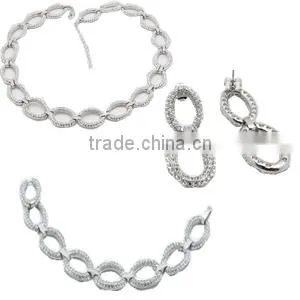 925 Silver Crystal Engagement Full Set Jewellery