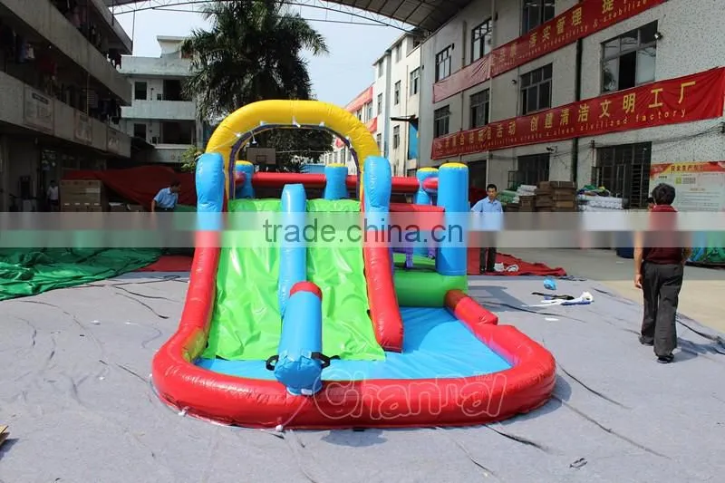 backyard inflatable bouncer water slide with pool