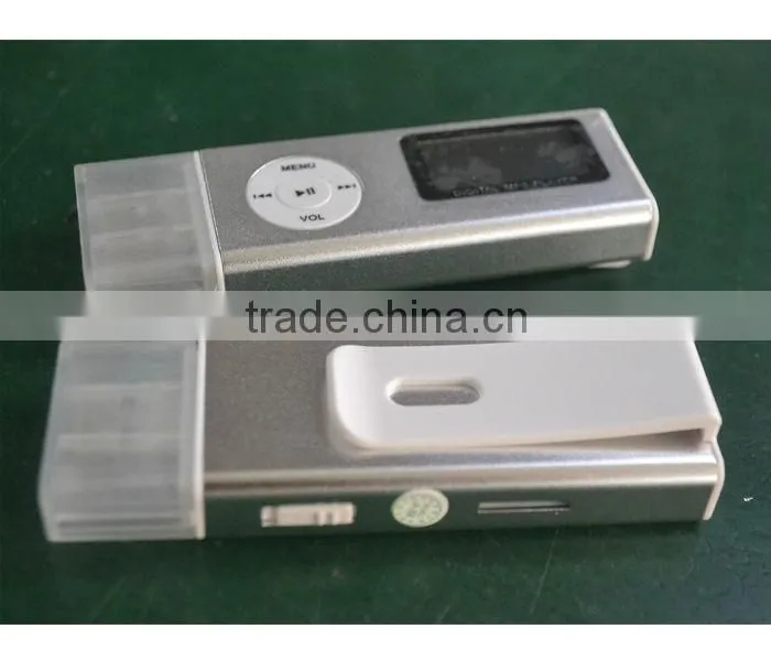 2-in-1 blue Mini Clip LCD Screen USB MP3 Player with speaker