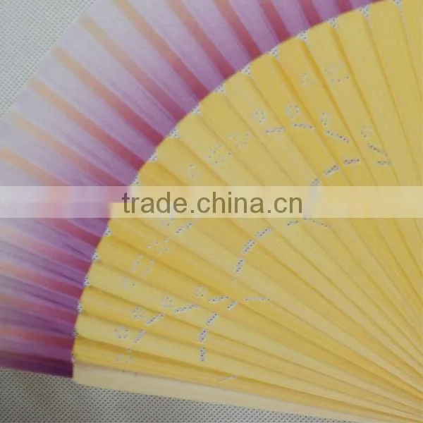 Eco-friendly popular silk bamboo fan