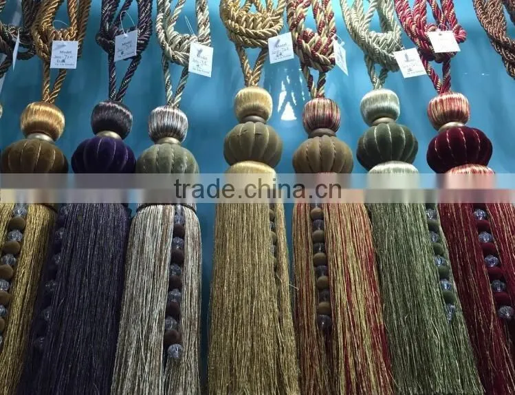 china supplier curtain beaded polyester tassel
