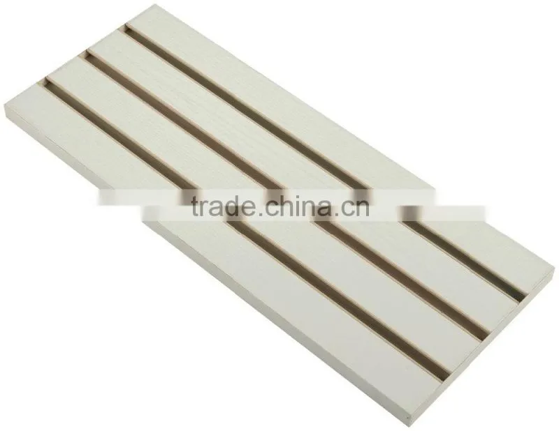 MDF Slatwall Melamine Panel with Aluminum Extrusion Inserts