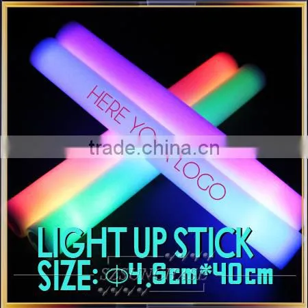 Lighting cheering stick,pe material foam led cheering stick for events
