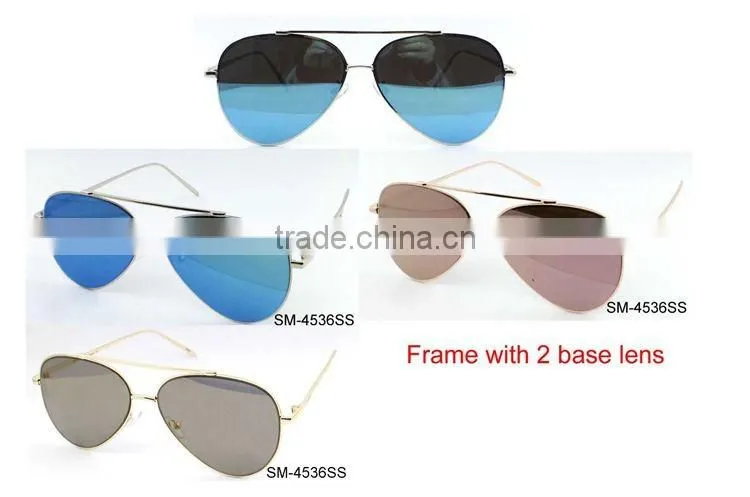 SM-4536SS wholesale Sunglasses 2016 fashion sunglasses mirror lens aviator sunglasses popular promotion