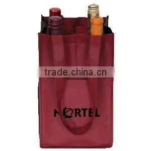 China factory cheap color printed 2 bottle wine bag