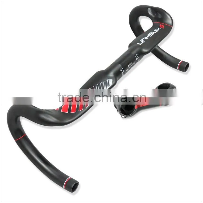 2016 xinshun mountain bikes carbon handlebar mtb road bike accessories bicycle parts grips with stem BH2120