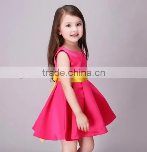 2016 Europe market sleeveless kids clothes girls dresses summer stylish kids beautiful model dresses