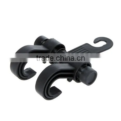 2 in 1 Hook Car Seat Headrest Hanger Holder Bags Organizer Black