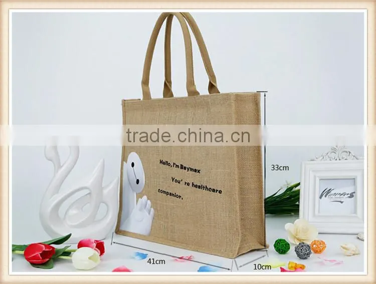 2015 new style Baymax jute shopping bag