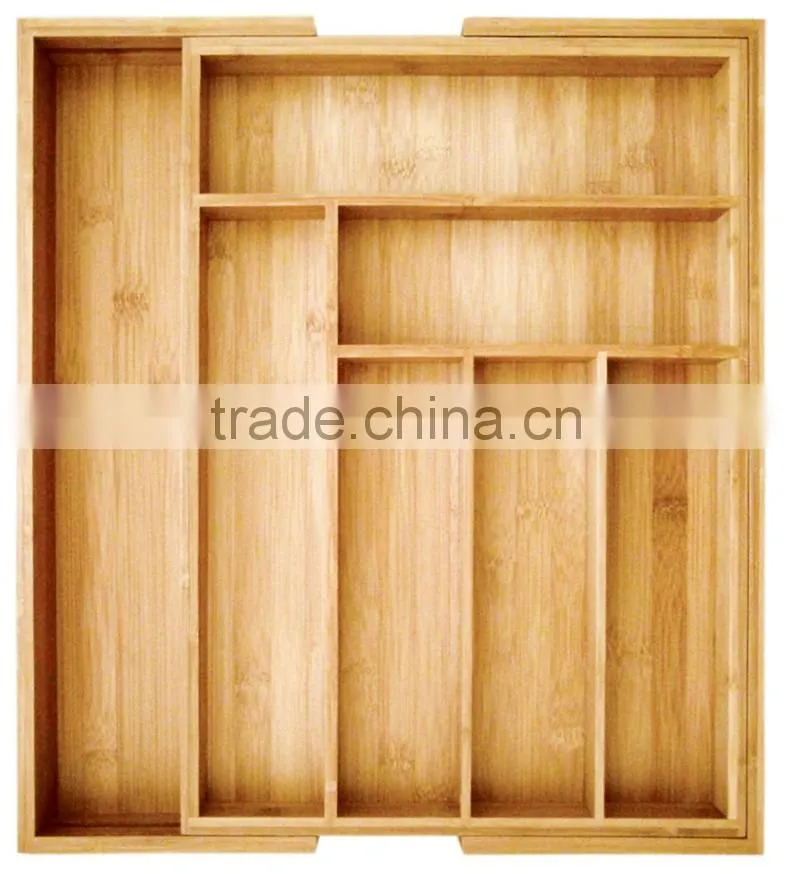BH003 Bamboo Expandable Cutlery Drawer Organizer for Kitchen