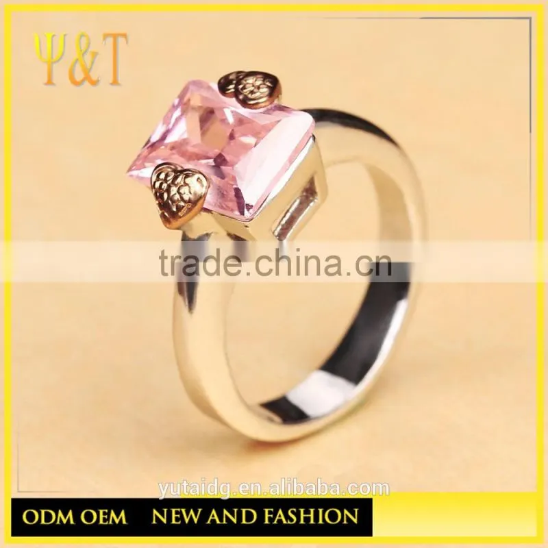 Jingli Jewelry Square Design Diamond Ring, Square Shape Zirconia Silver Ring (YJ-806)
