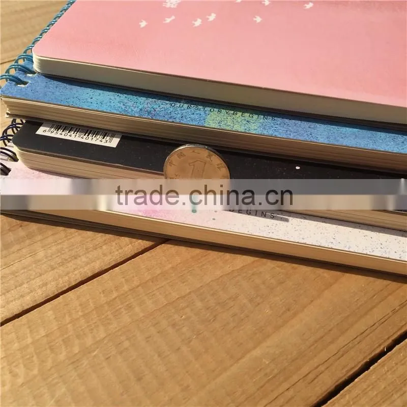 a4 spiral bound leather notebook with yellow paper