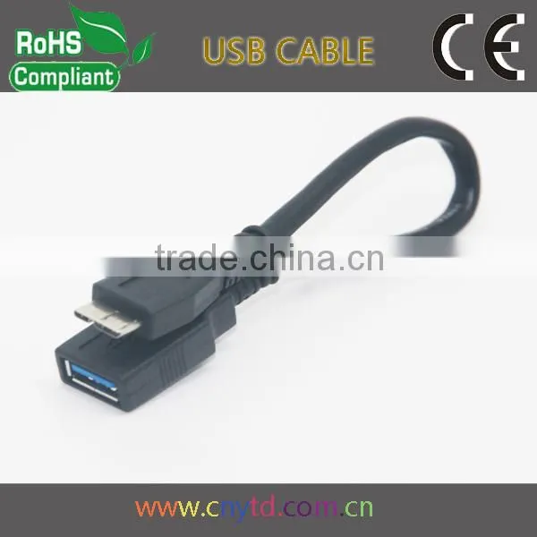 18cm black micro usb 3.0 otg cable