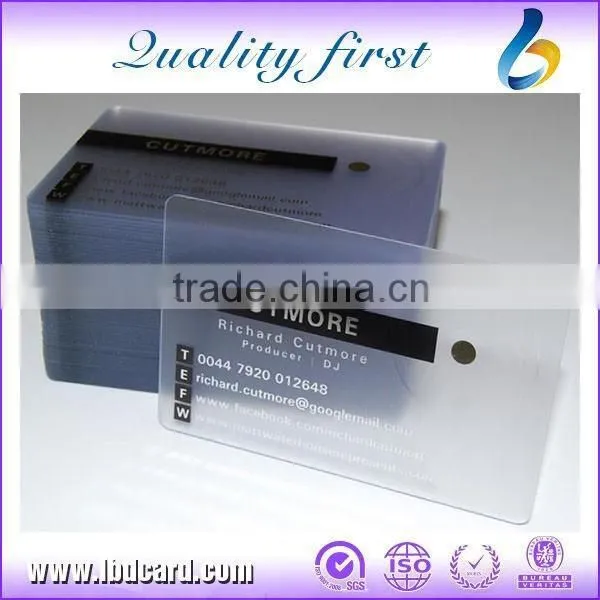 Custom Transparent Cards CR80 Credit Card Size PVC Transparent Cards