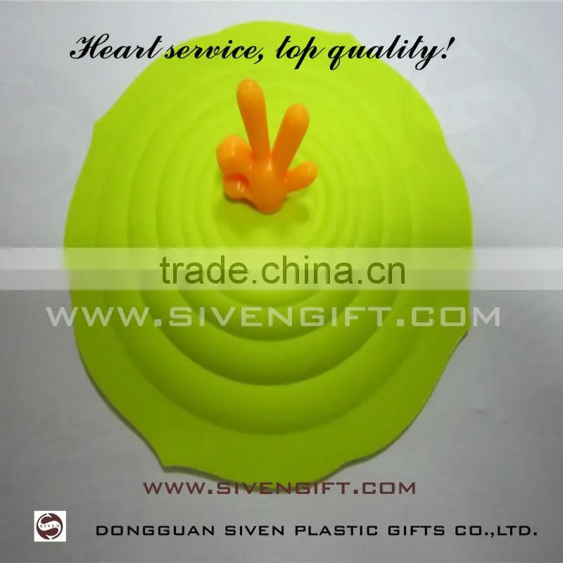 Cute design silicone cup cover beautiful silicon 3d cup lids