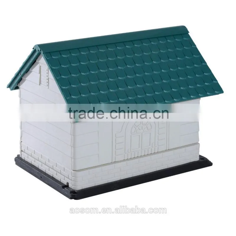Pawhut 35"L x 27"W x 27"H Plastic Snap Together Outdoor Dog House