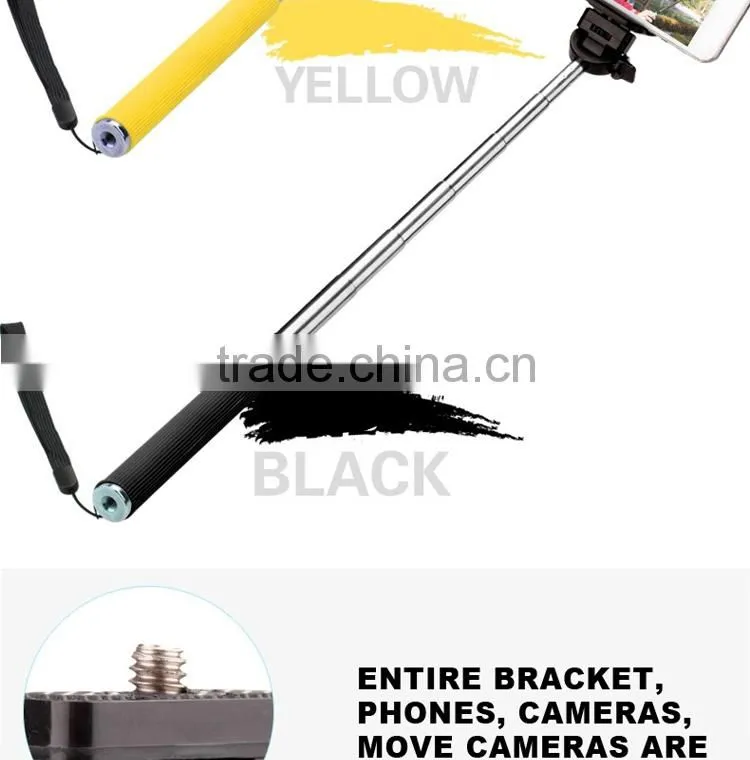 2015 new stick selfie with bluetooth custom selfie-stick for cell phone