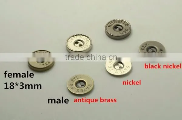Custom sewing metal buttons magnetic material for shirts 18 mm diameter and 3 mm thickness